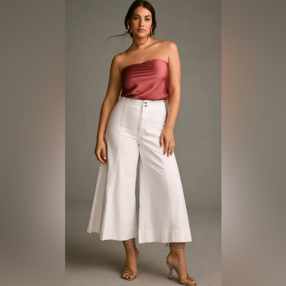 Pilcro Corset High-Rise Crop Culotte Jeans